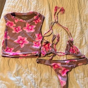 Acacia Swimwear Pink Floral Bikini Set
